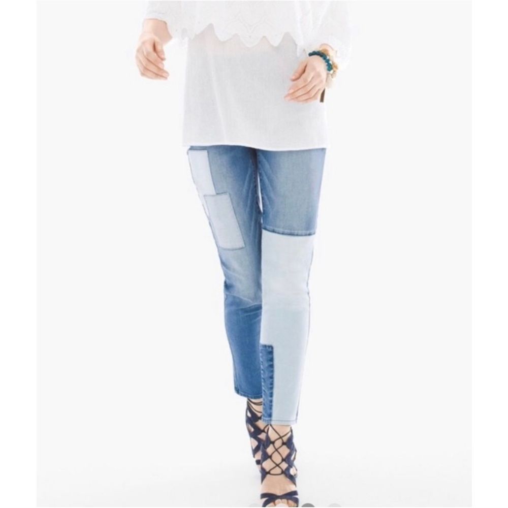 Chico's INDIGO PATCHWORK ANKLE JEANS-1P or 8P